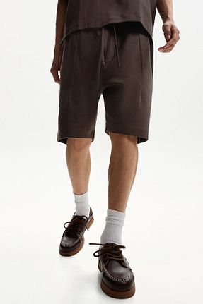شلوارک و برمودا قهوه ای مردانه اسلیم Bershka - کد 899505617