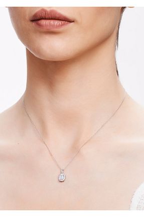 گردنبند طلا سفید زنانه 8 عیار Altınbaş - کد 899509906