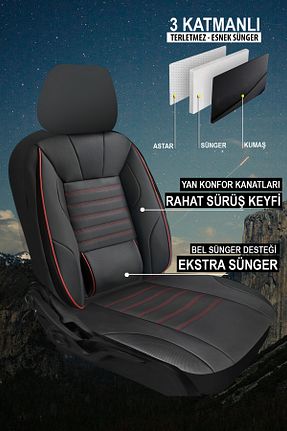روکش صندلی خودرو قرمز GM-DESIGN - کد 899503588