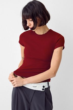 بلوز زرشکی زنانه ساده VODENS - کد 820304221