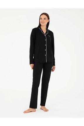ست لباس راحتی مشکی زنانه ساده Pierre Cardin - کد 899517187