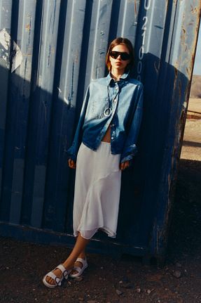 دامن نباتی زنانه پلی استر Pull & Bear - کد 899518275