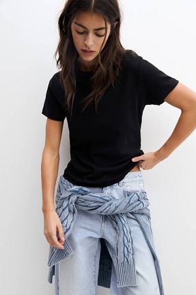 تیشرت مشکی زنانه رگولار Pull & Bear - کد 899324104