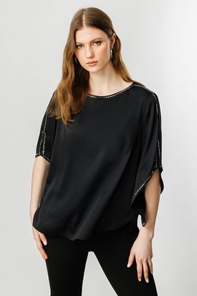 بلوز سایز بزرگ مشکی زنانه سایز بزرگ Ekol - کد 899549185