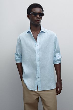 پیراهن آبی زنانه رگولار Massimo Dutti - کد 896550470