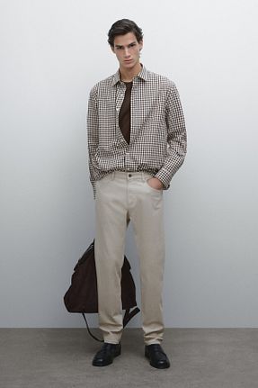 شلوار جین طوسی مردانه پنبه ای Massimo Dutti - کد 898556574