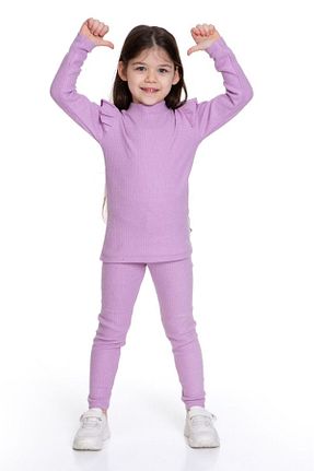 ست بالاتنه و پائین تنه بنفش بچه گانه بافت Cici kız Baby Junior - کد 765417782