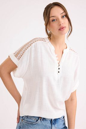 بلوز نباتی زنانه ساده Vitrin - کد 899569741