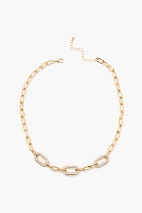 گردنبند جواهر طلائی زنانه Forever 21 - کد 899576689