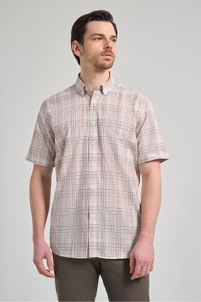پیراهن بژ مردانه یقه دکمه دار İmza - کد 899572332