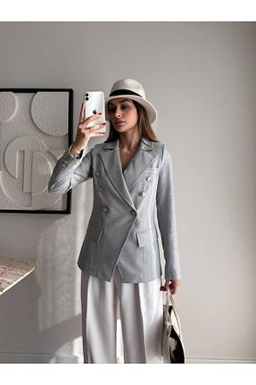 کت بلیزر طوسی زنانه پلی استر Genel Markalar - کد 899576531
