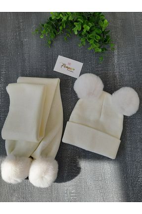 ست شال گردن و کلاه پشمی نباتی بچه گانه اکریلیک pempem bandana - کد 899581473
