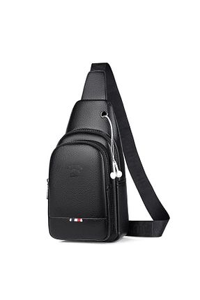 کیف دوشی مشکی مردانه چرم مصنوعی Newish - کد 221388760