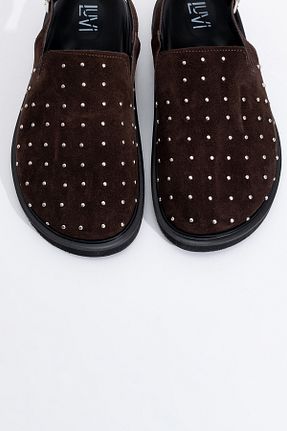 صندل قهوه ای زنانه پاشنه تخت luvishoes - کد 899588535