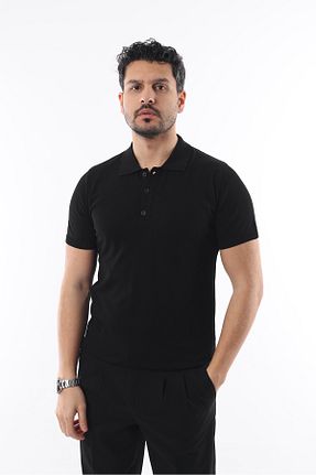 پولوشرت مشکی مردانه ویسکون İDS COLLECTİON - کد 844627944