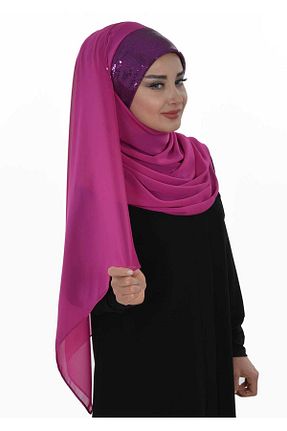 شال صورتی زنانه شیفون Ayşe Tasarım - کد 62689518