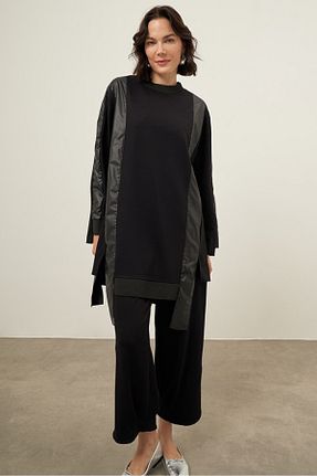 ست بالاتنه و پائین تنه مشکی زنانه بافتنی Beys - کد 899592353