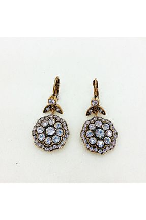 گوشواره جواهر طلائی برنجی Aşina Gümüş - کد 72094918