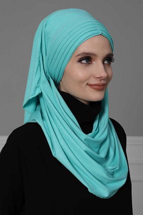 شال فیروزه ای زنانه ویسکون Aisha