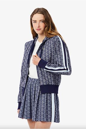 سوئیشرت سرمه ای زنانه چاپی Lacoste - کد 899598926