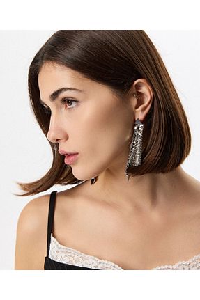 گوشواره جواهر طوسی فلزی Twist - کد 899622570