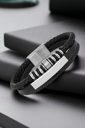 دستبند استیل (فولاد) مشکی مردانه Daniel Klein - کد 900534005