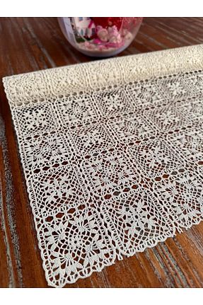 رومیزی بژ گیپور دار LİMAY - کد 899639433