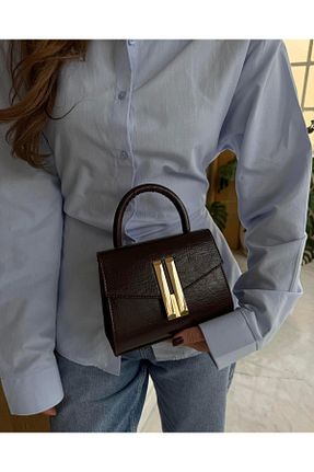 کیف دوشی قهوه ای زنانه چرم مصنوعی Tina İstanbul - کد 899635083