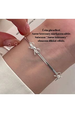 دستبند استیل (فولاد) زنانه روکش نقره Aurora - کد 864022080