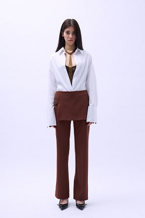 شلوار قهوه ای زنانه پنبه ای Black Fashion - کد 900541383
