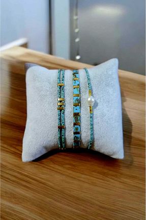 ست جواهر فیروزه ای زنانه 3 تایی Atölye - کد 899648371