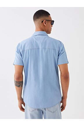 پیراهن سرمه ای مردانه پنبه ای LC Waikiki - کد 681338748