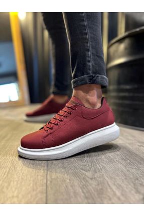 کفش کژوال زرشکی مردانه چرم مصنوعی Shine Leather - کد 901552820