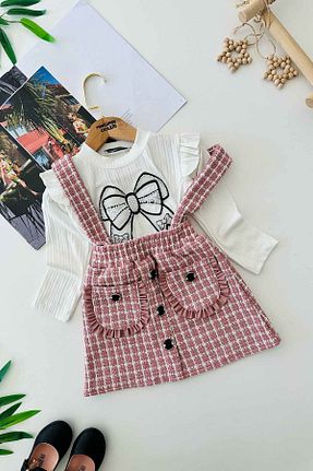 ست بالاتنه و پائین تنه صورتی بچه گانه بافتنی Minigimin Cicileri - کد 899672323