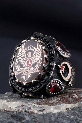 انگشتر نقره طوسی مردانه 925 عیار Diriliş Takı - کد 899676796