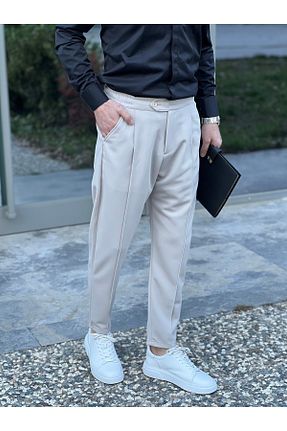 شلوار بژ مردانه پنبه ای ElitWear - کد 899683452