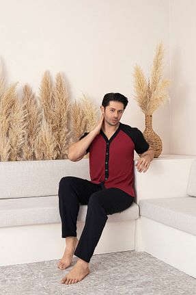 ست لباس راحتی زرشکی مردانه پنبه ای Sude HOMEWEAR - کد 899299067