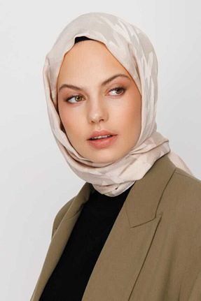 شال بژ زنانه ابریشم VALORSCARF - کد 899693778