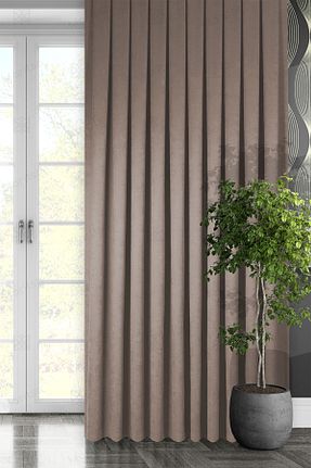 پرده زمینه قهوه ای پلی استر MARİTSA - کد 208803340