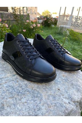 کفش اسنیکر مشکی مردانه چرم اصل Pabuçhan - کد 864688852