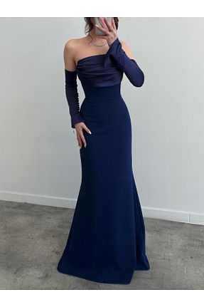 لباس مجلسی و فارغ التحصیلی سرمه ای زنانه ساتن Serica Moda - کد 899714691