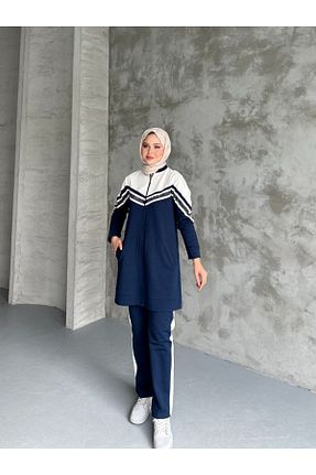 ست گرمکن حجاب سرمه ای زنانه رگولار moda4b - کد 899732418