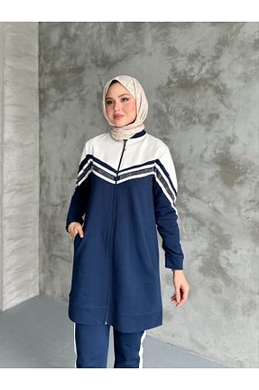 ست گرمکن حجاب سرمه ای رگولار moda4b - کد 899732418