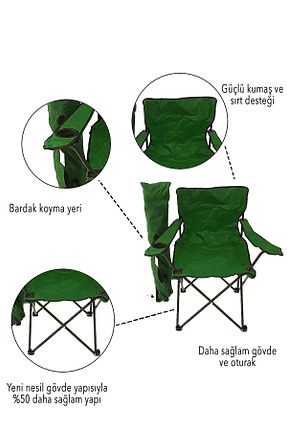 صندلی کمپ سبز فلزی Eksik Sepeti - کد 899676386