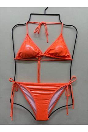 ست بیکینی نارنجی زنانه نخ XORVİO - کد 899742503
