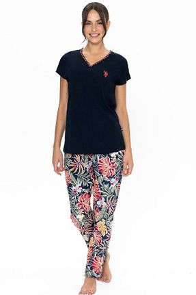 ست لباس راحتی سرمه ای زنانه گلدار U.S. Polo Assn. - کد 899757457