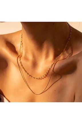 گردنبند استیل ( فولاد ) زرد زنانه استیل (فولاد) DAISYDAY - کد 899768805