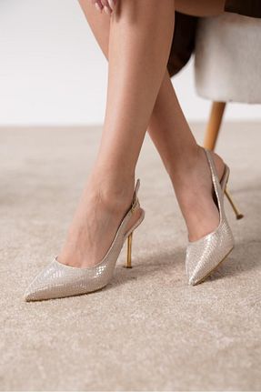 کفش استایلیتو طلائی پاشنه نازک öz se shoes - کد 898866777