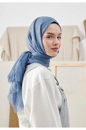 روسری آبی پنبه ای Modakaşmir - کد 899784690