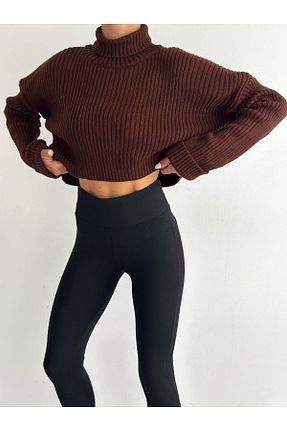 پلیور قهوه ای زنانه بافت دار MODA - کد 899785781
